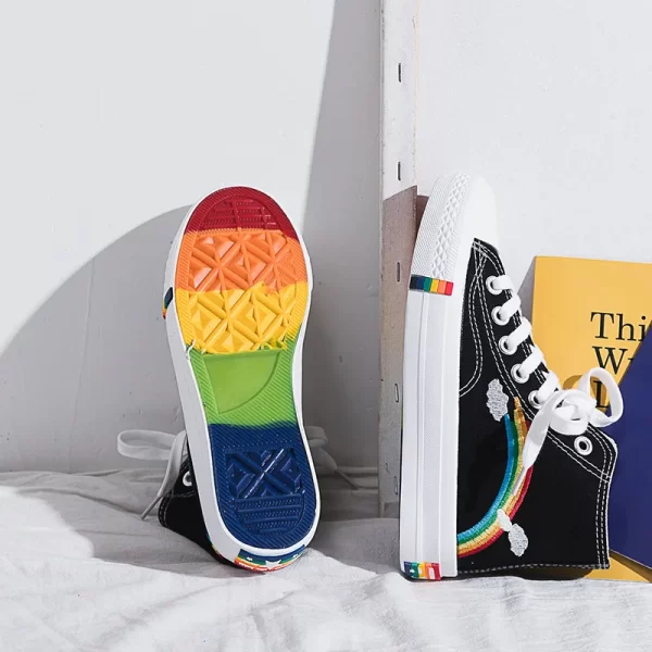 Rainbow Bottom Strength Canvas Sneakers