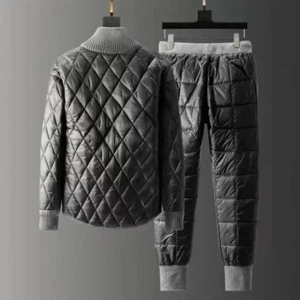 Elegant Warm Winter Puffer Pullover Trouser Set