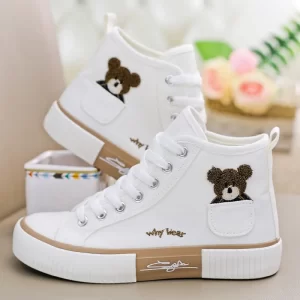 Women's High-top Embroidered Canvas Sneakers