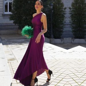 Chic And Elegant Pleated Maxi Party Robe