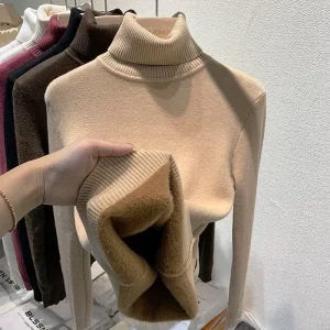 New Turtleneck Velvet Liner Warm Winter Sweater