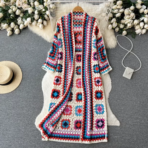 Women's Crochet Elegant Long Cardigan