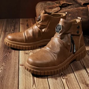 Men's High-top Buckle All-weather Boots