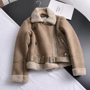 Thick Warm Faux Shearling Winter Zipper Jacket