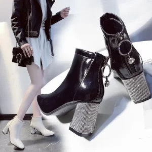 Genuine Leather Thick Sole Chunky Heel Boots