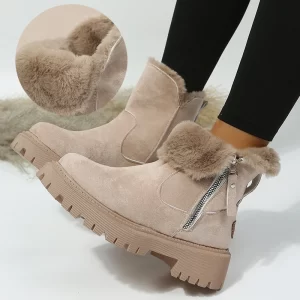 Faux Suede Thick Plush Women's Winter Boots