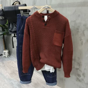 Winter Standard Cotton Blend Men's Sweater