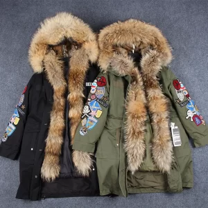 Real Fur Hooded Warm Winter Fashion Jacket