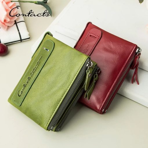 Fine Cow Leather Unisex Zipper Zipper Wallet