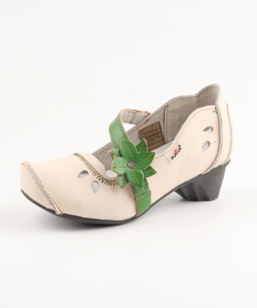 Genuine Leather Flower Embellished Sandal Shoes