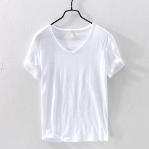 100% Cotton Men's V-neck T-shirt