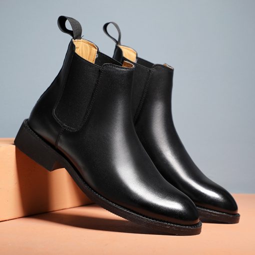 Men's Classic Genuine Leather Zipper Chelsea Boots